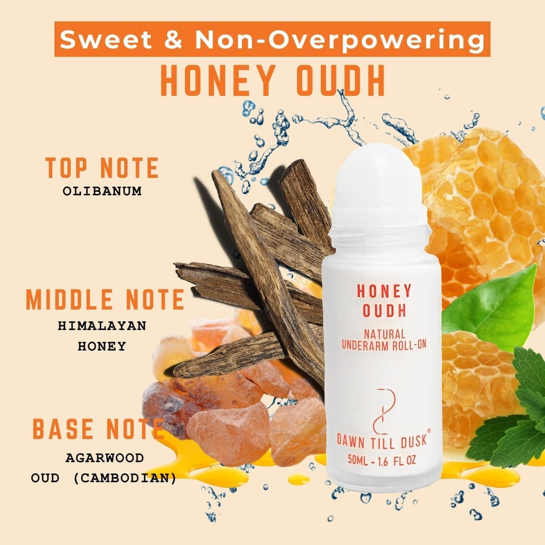 HONEY OUDH (Limited Edition) - 12h Natural Underarm Deodorant - 50mL - Unisex (Non-Overpowering Oudh Scent)