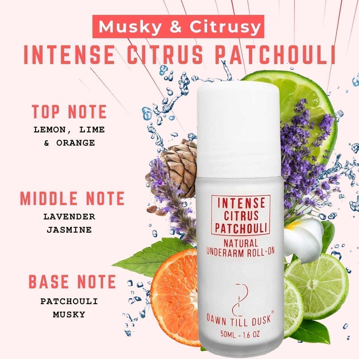 Intense Citrus Patchouli Deodorant (Glass Bottle - 50ML)